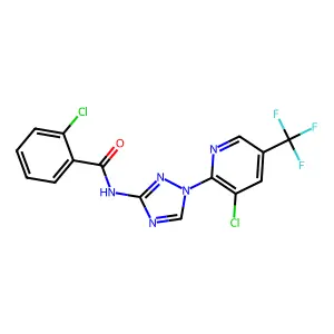 2-chloro-N-{1-[3-chloro-5-(trifluoromethyl)-2-pyridinyl]-1H-1,2,4-triazol-3-yl}benzenecarboxamide structure
