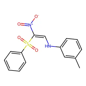 N-[(E)-2-(benzenesulfonyl)-2-nitroethenyl]-3-methylaniline structure