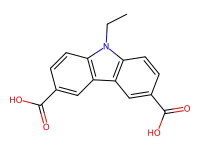 9-ethyl-9H-carbazole-3,6-dicarboxylic acid structure
