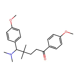 Ketone, 3,3-dimethyl-4-(dimethylamino)-4-(p-methoxyphenyl)butyl p-methoxyphenyl structure