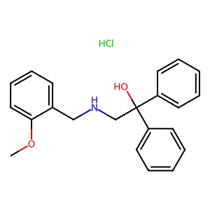 2-hydroxy-N-(2-methoxybenzyl)-2,2-diphenyl-1-ethanaminium chloride structure