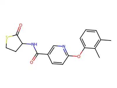 6-(2,3-dimethylphenoxy)-N-(2-oxothiolan-3-yl)pyridine-3-carboxamide structure
