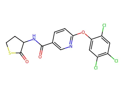 N-(2-oxothiolan-3-yl)-6-(2,4,5-trichlorophenoxy)pyridine-3-carboxamide structure