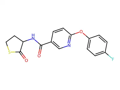 6-(4-fluorophenoxy)-N-(2-oxothiolan-3-yl)pyridine-3-carboxamide structure