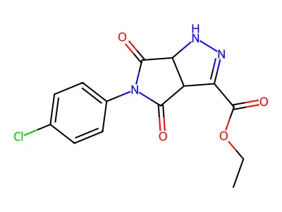 ethyl 5-(4-chlorophenyl)-4,6-dioxo-1,3a,4,5,6,6a-hexahydropyrrolo[3,4-c]pyrazole-3-carboxylate structure