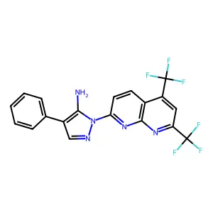 1-[5,7-bis(trifluoromethyl)[1,8]naphthyridin-2-yl]-4-phenyl-1H-pyrazol-5-ylamine structure