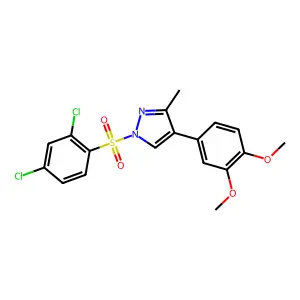 1-[(2,4-dichlorophenyl)sulfonyl]-4-(3,4-dimethoxyphenyl)-3-methyl-1H-pyrazole structure