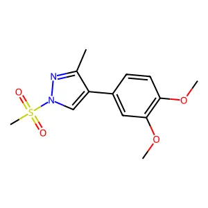 4-(3,4-dimethoxyphenyl)-3-methyl-1-(methylsulfonyl)-1H-pyrazole structure