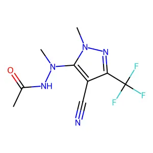 N'-[4-cyano-1-methyl-3-(trifluoromethyl)-1H-pyrazol-5-yl]-N'-methylacetohydrazide structure