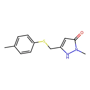 1-methyl-3-{[(4-methylphenyl)sulfanyl]methyl}-1H-pyrazol-5-ol structure