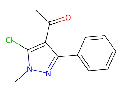 1-(5-chloro-1-methyl-3-phenyl-1H-pyrazol-4-yl)-1-ethanone structure