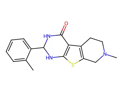 7-methyl-2-(2-methylphenyl)-2,3,5,6,7,8-hexahydropyrido[4',3':4,5]thieno[2,3-d]pyrimidin-4(1H)-one structure