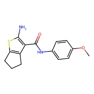 2-amino-N-(4-methoxyphenyl)-5,6-dihydro-4H-cyclopenta[b]thiophene-3-carboxamide structure
