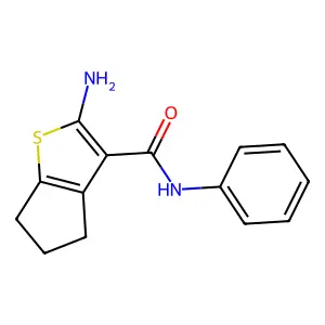 2-Amino-5,6-dihydro-N-phenyl-4H-cyclopenta(b)thiophene-3-carboxamide structure