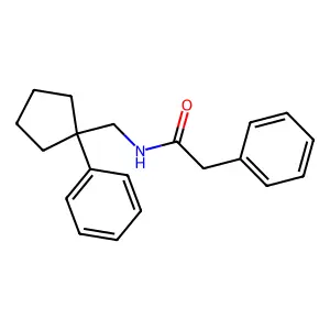 2-phenyl-N-[(1-phenylcyclopentyl)methyl]acetamide structure