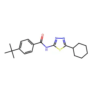 4-tert-butyl-N-(5-cyclohexyl-1,3,4-thiadiazol-2-yl)benzamide structure