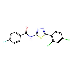 N-[5-(2,4-dichlorophenyl)-1,3,4-thiadiazol-2-yl]-4-fluorobenzamide structure