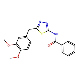 N-[5-[(3,4-dimethoxyphenyl)methyl]-1,3,4-thiadiazol-2-yl]benzamide structure
