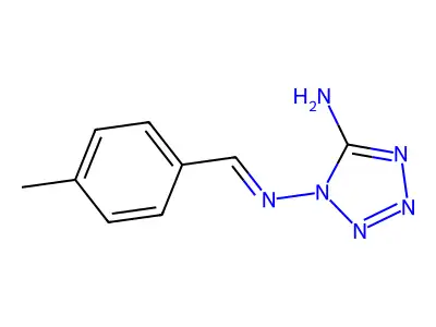 N-(5-amino-1H-tetraazol-1-yl)-N-(4-methylbenzylidene)amine structure
