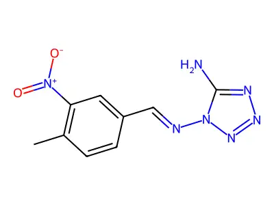 1-[(4-Methyl-3-nitrophenyl)methylideneamino]tetrazol-5-amine structure