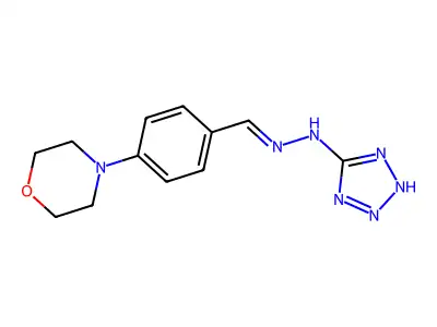 N-[(4-morpholin-4-ylphenyl)methylideneamino]-2H-tetrazol-5-amine structure