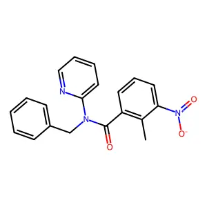 N-benzyl-2-methyl-3-nitro-N-pyridin-2-ylbenzamide structure