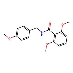 2,6-dimethoxy-N-[(4-methoxyphenyl)methyl]benzamide structure