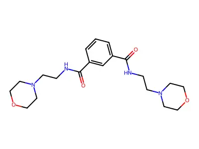 1-N,3-N-bis(2-morpholin-4-ylethyl)benzene-1,3-dicarboxamide structure