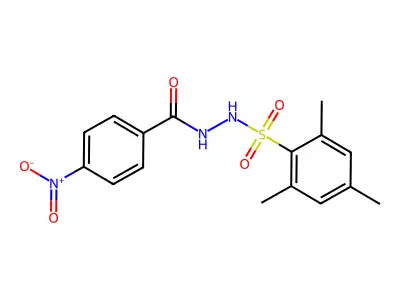4-nitro-N'-(2,4,6-trimethylphenyl)sulfonylbenzohydrazide structure