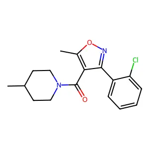 [3-(2-Chlorophenyl)-5-methyl-1,2-oxazol-4-yl]-(4-methylpiperidin-1-yl)methanone structure