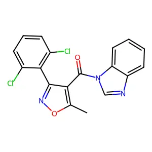 Benzimidazol-1-yl-[3-(2,6-dichlorophenyl)-5-methyl-1,2-oxazol-4-yl]methanone structure