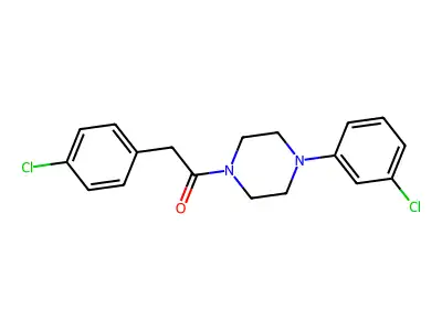 2-(4-Chlorophenyl)-1-[4-(3-chlorophenyl)piperazin-1-yl]ethanone structure