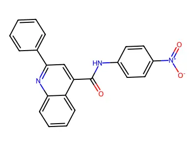 N-(4-nitrophenyl)-2-phenylquinoline-4-carboxamide structure