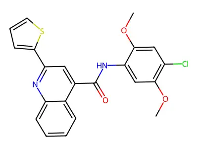 N-(4-chloro-2,5-dimethoxyphenyl)-2-(2-thienyl)-4-quinolinecarboxamide structure