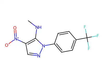 N-methyl-4-nitro-1-[4-(trifluoromethyl)phenyl]-1H-pyrazol-5-amine structure