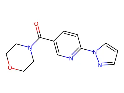 morpholino[6-(1H-pyrazol-1-yl)-3-pyridinyl]methanone structure