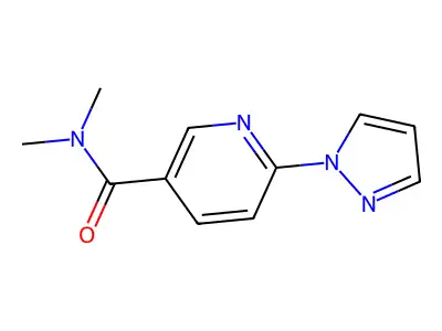 N,N-Dimethyl-6-(1H-pyrazol-1-yl)-3-pyridinecarboxamide structure