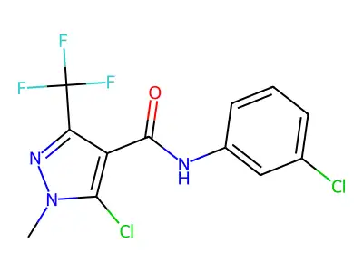 5-chloro-N-(3-chlorophenyl)-1-methyl-3-(trifluoromethyl)-1H-pyrazole-4-carboxamide structure