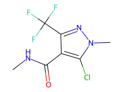 5-chloro-N,1-dimethyl-3-(trifluoromethyl)-1H-pyrazole-4-carboxamide structure