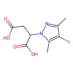 2-(4-Iodo-3,5-dimethyl-1H-pyrazol-1-yl)succinic acid structure