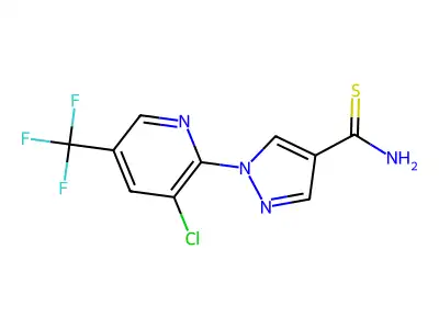 1-[3-chloro-5-(trifluoromethyl)-2-pyridinyl]-1H-pyrazole-4-carbothioamide structure
