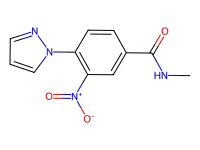 N-methyl-3-nitro-4-(1H-pyrazol-1-yl)benzenecarboxamide structure