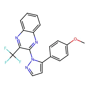 methyl 4-{1-[3-(trifluoromethyl)-2-quinoxalinyl]-1H-pyrazol-5-yl}phenyl ether structure