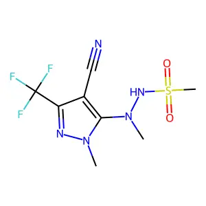N'-[4-cyano-1-methyl-3-(trifluoromethyl)-1H-pyrazol-5-yl]-N'-methylmethanesulfonohydrazide structure