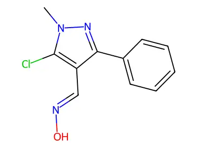 N-[(5-chloro-1-methyl-3-phenylpyrazol-4-yl)methylidene]hydroxylamine structure