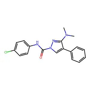 N-(4-chlorophenyl)-3-(dimethylamino)-4-phenyl-1H-pyrazole-1-carboxamide structure