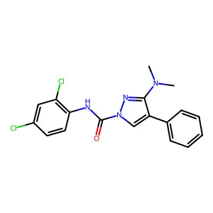 N-(2,4-dichlorophenyl)-3-(dimethylamino)-4-phenyl-1H-pyrazole-1-carboxamide structure