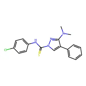 N-(4-chlorophenyl)-3-(dimethylamino)-4-phenyl-1H-pyrazole-1-carbothioamide structure