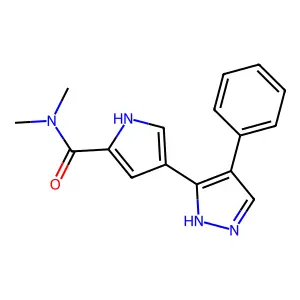 N,N-dimethyl-4-(4-phenyl-1H-pyrazol-3-yl)-1H-pyrrole-2-carboxamide structure