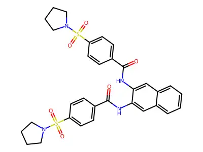 4-(PYRROLIDINE-1-SULFONYL)-N-{3-[4-(PYRROLIDINE-1-SULFONYL)BENZAMIDO]NAPHTHALEN-2-YL}BENZAMIDE structure